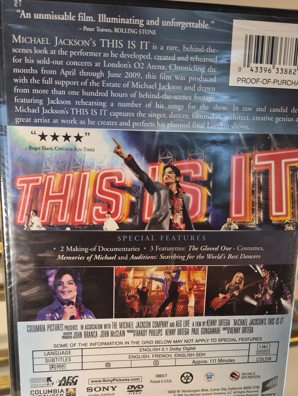 Michael Jackson This Is It, 2009, DVD Sealed Discover The Man you never knew.